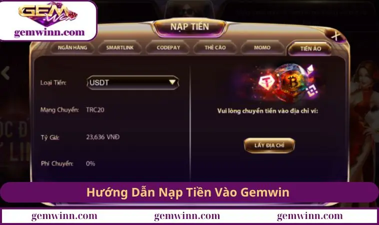 Cách nạp tiền vào GEMWIN 